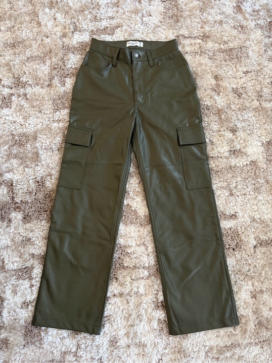Abercrombie & Fitch Other - NEW Abercrombie Women’s size 26 2S  Green Cargo Faux-Leather Pants